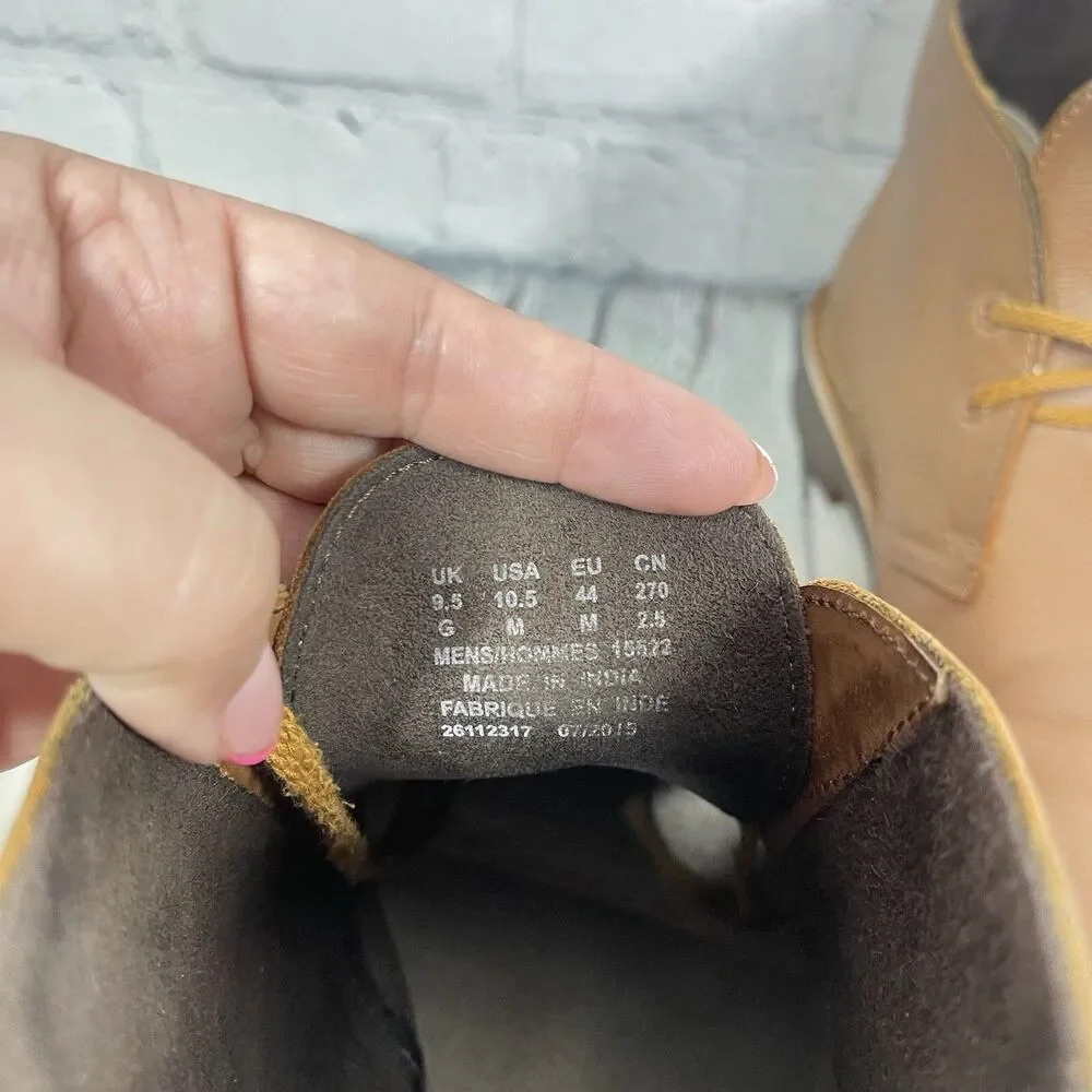 Clarks Bushacre Chukka Boots Women Size 10.5 Brown Lace Tan Leather Preppy Shoes